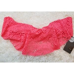 Mossimo | Flounce Bandeau Halter Bikini Top XL